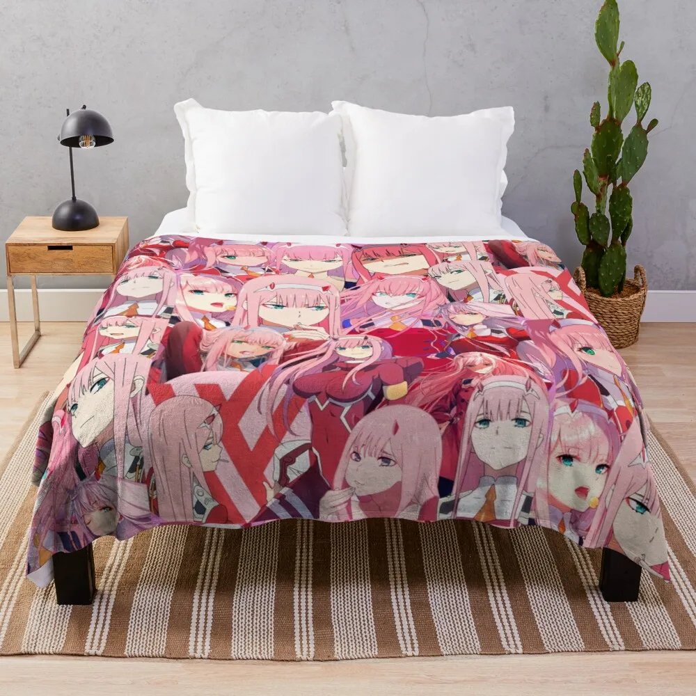 Zero Two collage Throw Blanket Kid's blanket