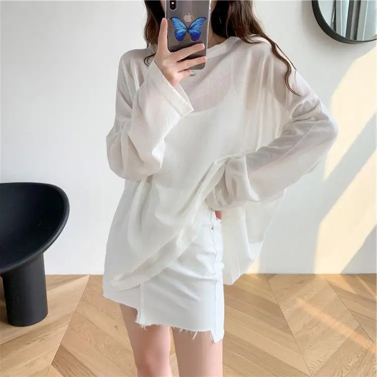 

Elegant Sweater Women 2025 Summer Autumn Casual Fashion Loose Women Pullovers Chic Pink White Jumper Sueter Mujer