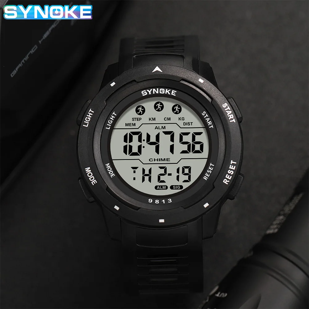 SYNOKE Sports Couple watches Timing Function Alarm Clock Men Digital Watch Waterproof Digital Watch Military Clock Large Screen