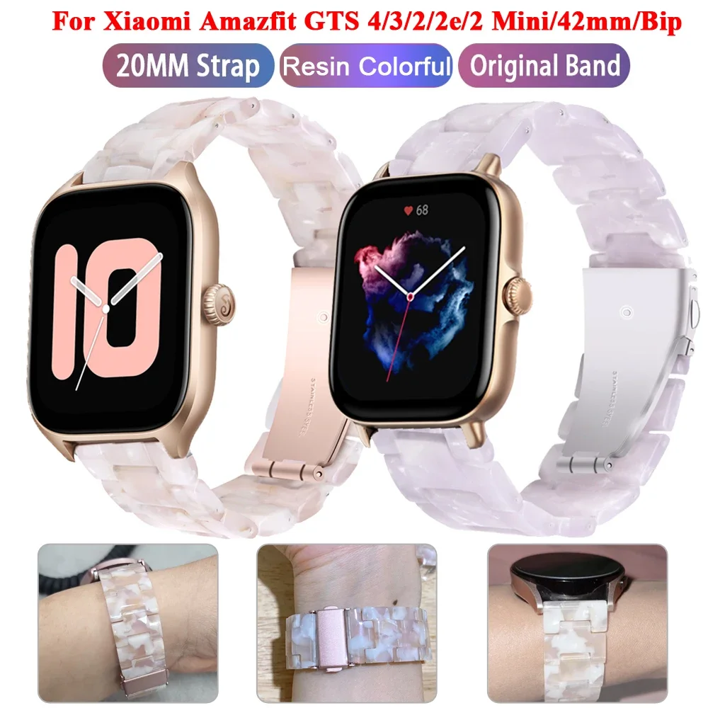 For Xiaomi Amazfit GTS 4/3/2 Mini SmartWatch Band Strap For Huami Amazfit GTS3 2 2e Bip S U GTR 3 Pro Resin Transparent Bracelet