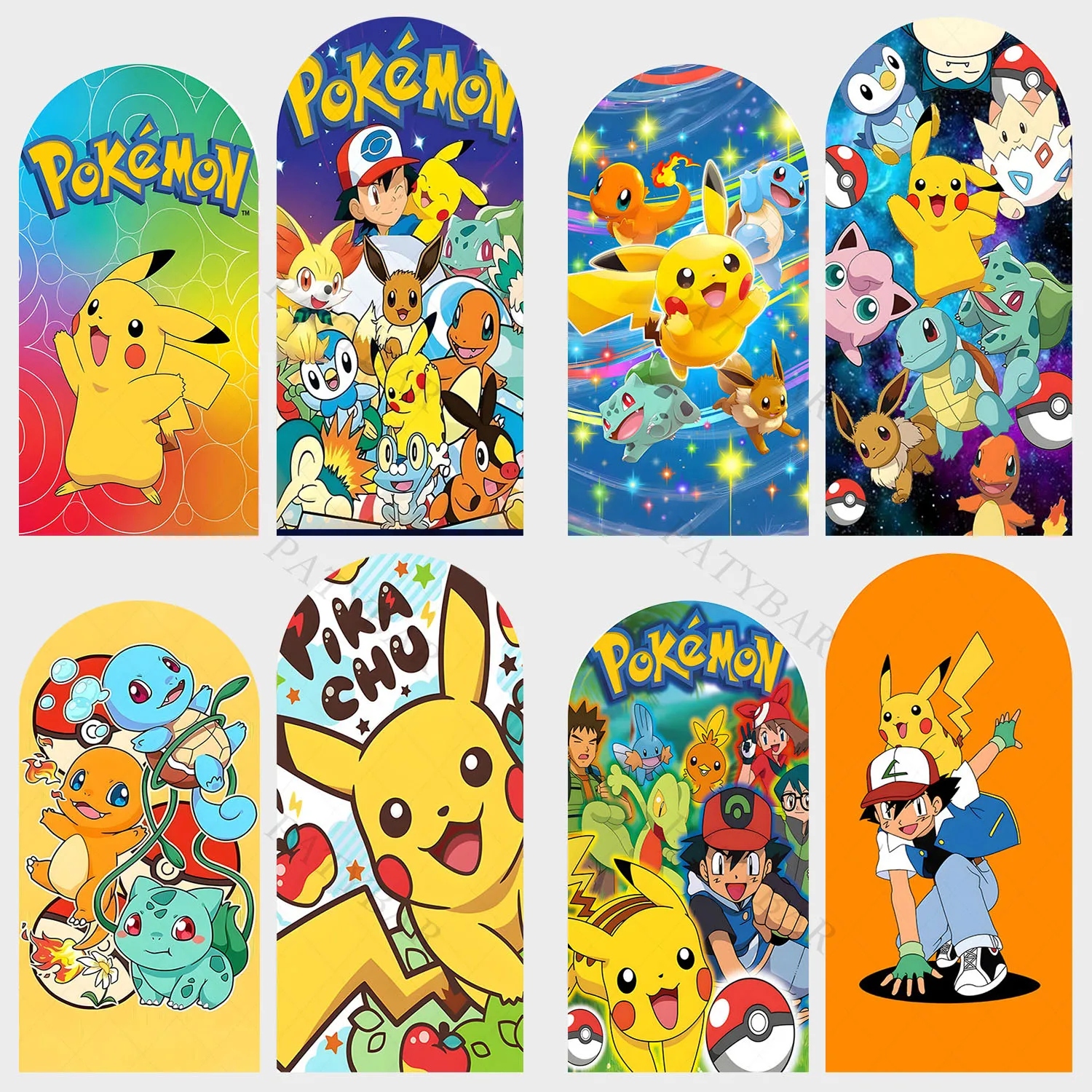 

Arch Kids Pokemon Pikachu Theme Background Boy Birthday Party Backdrop Polyester Arch Banner Photography Props