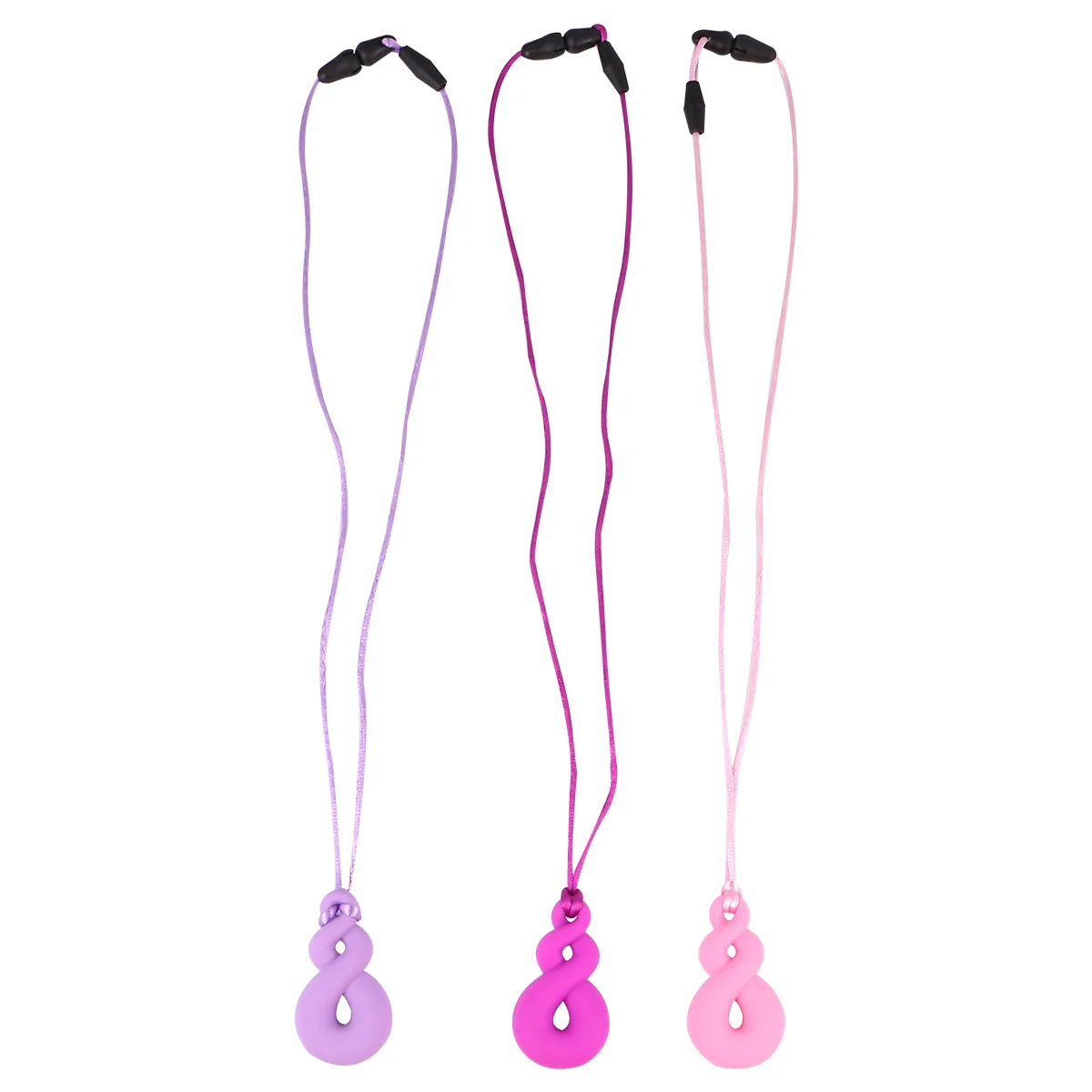 

3 шт., ожерелье для прорезывания зубов, зубная соска, яркий красочный жевательный кулон для ребенка, успокаивающее ожерелье для прорезывания зубов, силиконовый прорезыватель