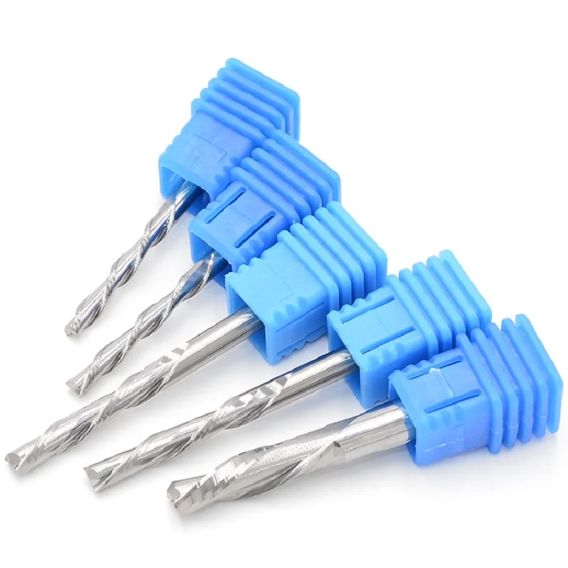 3.175mm 4mm 6mm Down Cut,left-helical Two Flutes End Mill Set,cnc Router Bits For Acrylic,mdf,pvc,aluminum