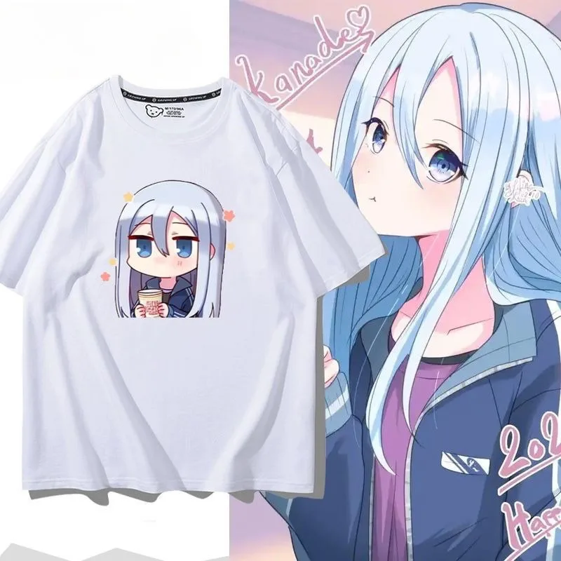 Project Sekai Kanade Chibi Printed T-shirt Men Women Unisex Summer Short-sleeved Streetswear Tops Game T-Shirts
