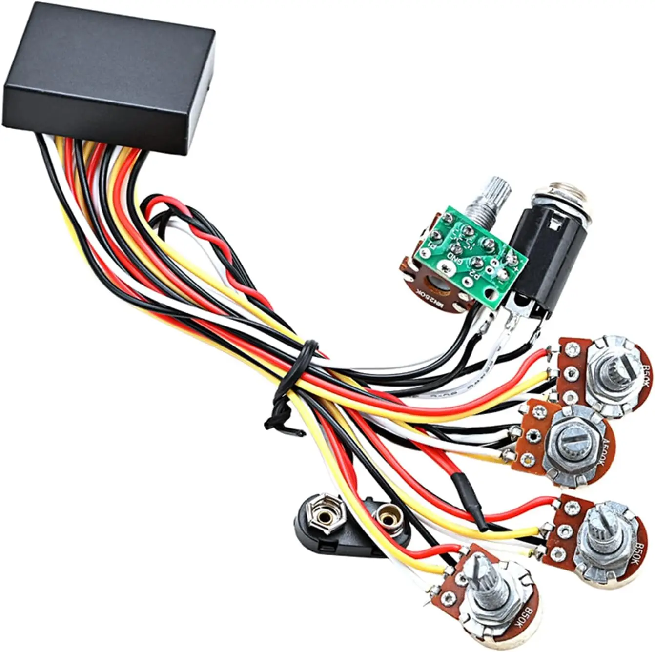 

Recambios de circuito de preamplificador de bajo eléctrico activo y pasivo de 3 bandas para pastilla de bajo activo, circuito