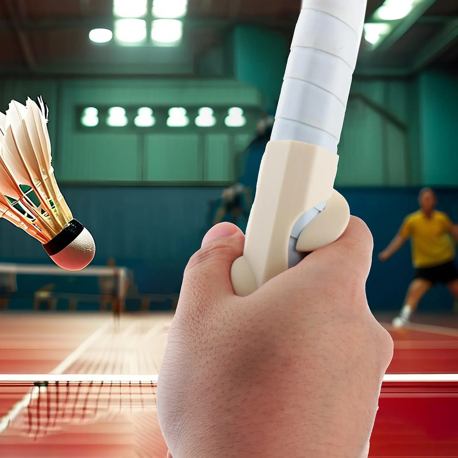 Racket Grip Aid Adjustable Finger Slot Posture Corrector Badminton Training Device for Tennis Practice Equipment