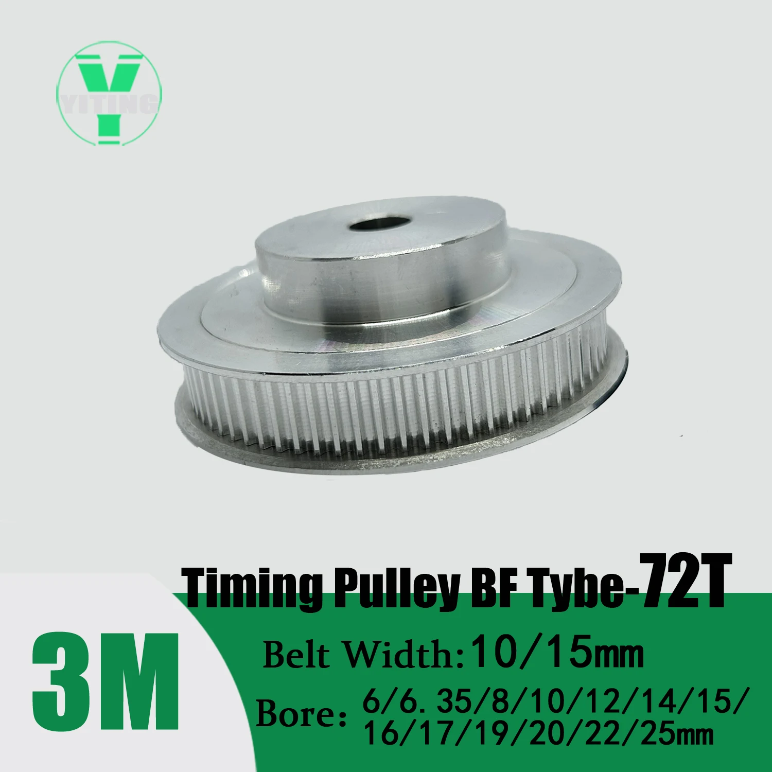 

HTD3M 72teeth Timing Pulley 3M BF Belt Width 10/15mm Bore 6/6.35/8/10/12/14/15/ 16/17/19/20/22/25mm 72T Pitch Belt Pulley