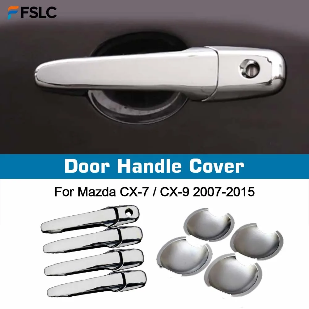 

Door Handle Cover Chrome Carbon Fiber For Mazda CX-7 / CX-9 2007-2015 CX7 CX9 Car Trim Stickers Styling Accessories