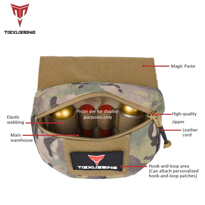Tactical Molle Chest Rig Drop Dump Pouch Bag For CRM CRX Vest Armor Carrier Storage Hunting Accessories Chest Pouch Lower Belly