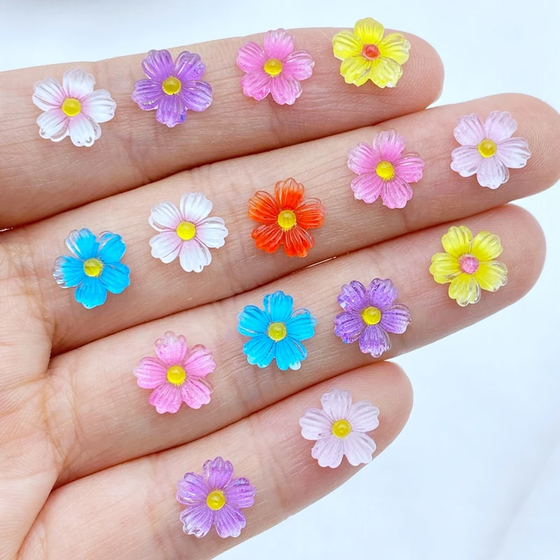 50Pcs New Cute Mixed Mini Floret Flat Back Resin Cabochons Scrapbooking DIY Jewelry Craft Decoration Accessorie