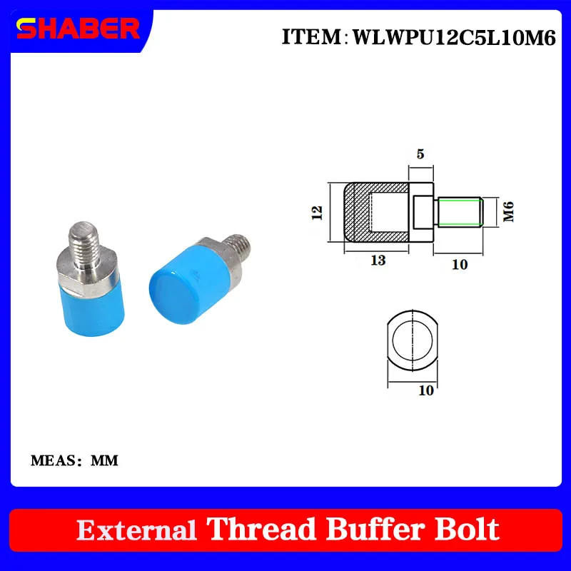 

【SHABER】Supply WLWPU12C5L10M6 stainless steel pneumatic anti-collision bolt polyurethane buffer screw diameter 12mm