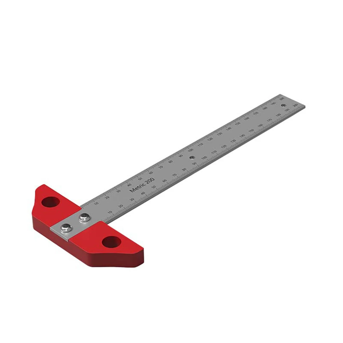 8Inch/200mm Metric Inch System T-Shaped Draw Line Ruler Woodworking Multifunctional Right Angle Ruler