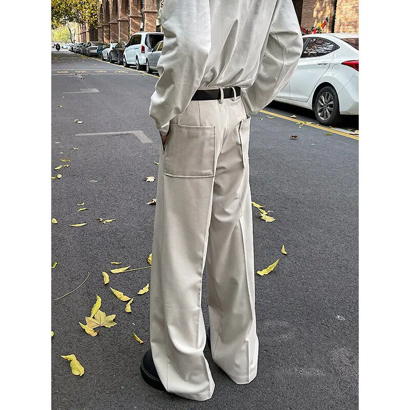 กางเกงสูทผู้ชายทรงหลวมสไตล์อเมริกัน แบรนด์ Bla Cleanfit ทรงขากว้าง ผ้าพลิ้ว ให้ความรู้สึกหรูหรา ทรงตรง