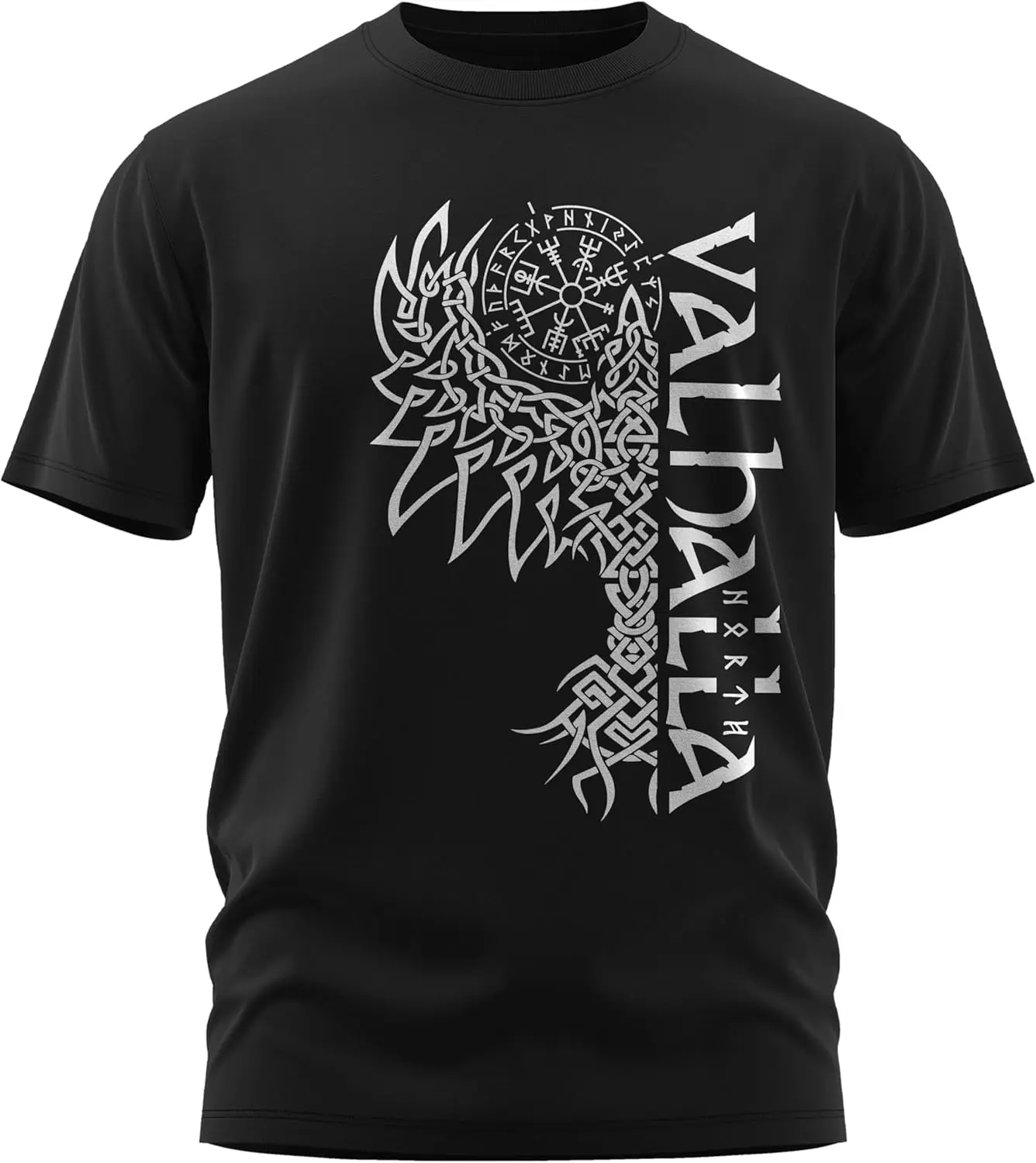 Norse Myth Odin Raven Hugin and Munin Valhalla T-Shirt 100% Cotton O-Neck Short Sleeve Summer Casual Mens T-shirt Size