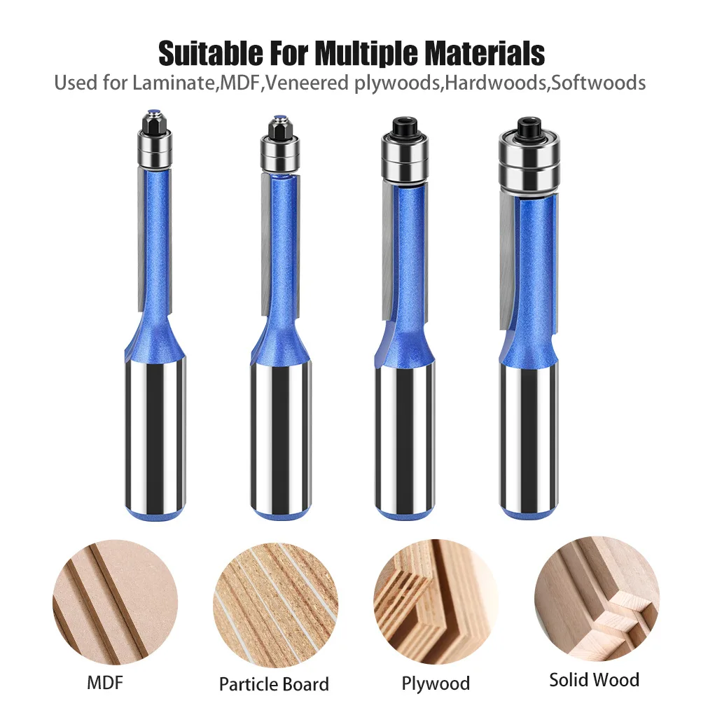 Double Top Bearing Flush Side Trim Wood Router Bit 12mm 1/2