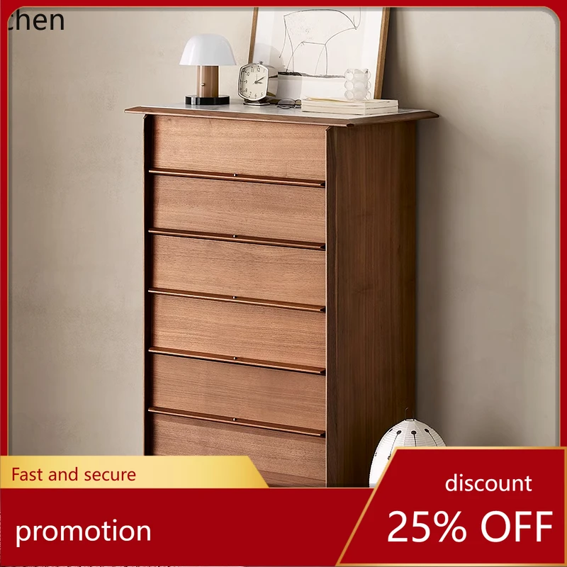 

HT Североамериканский черный орех, твердая древесина, шифер, высокий шкаф с шестью ведрами, ящик для хранения в спальне, шкаф для гостиной