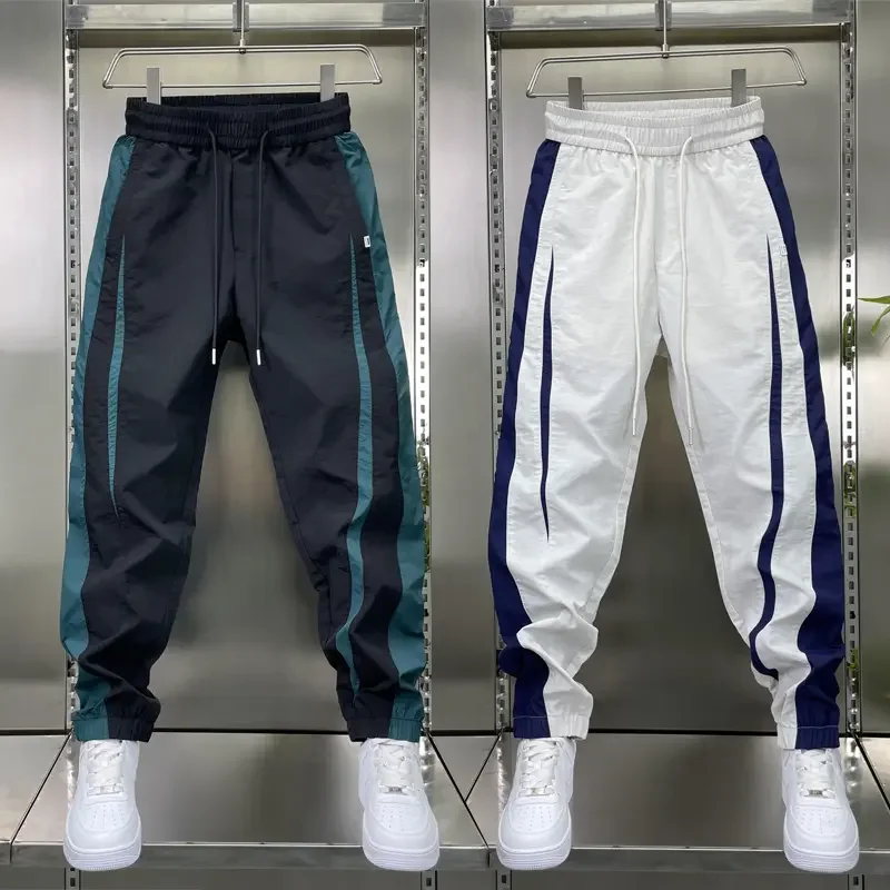 

Новые мужские черные джоггеры 2026 года: повседневные спортивные брюки в уличном стиле, летние укороченные спортивные штаны, модная мужская одежда