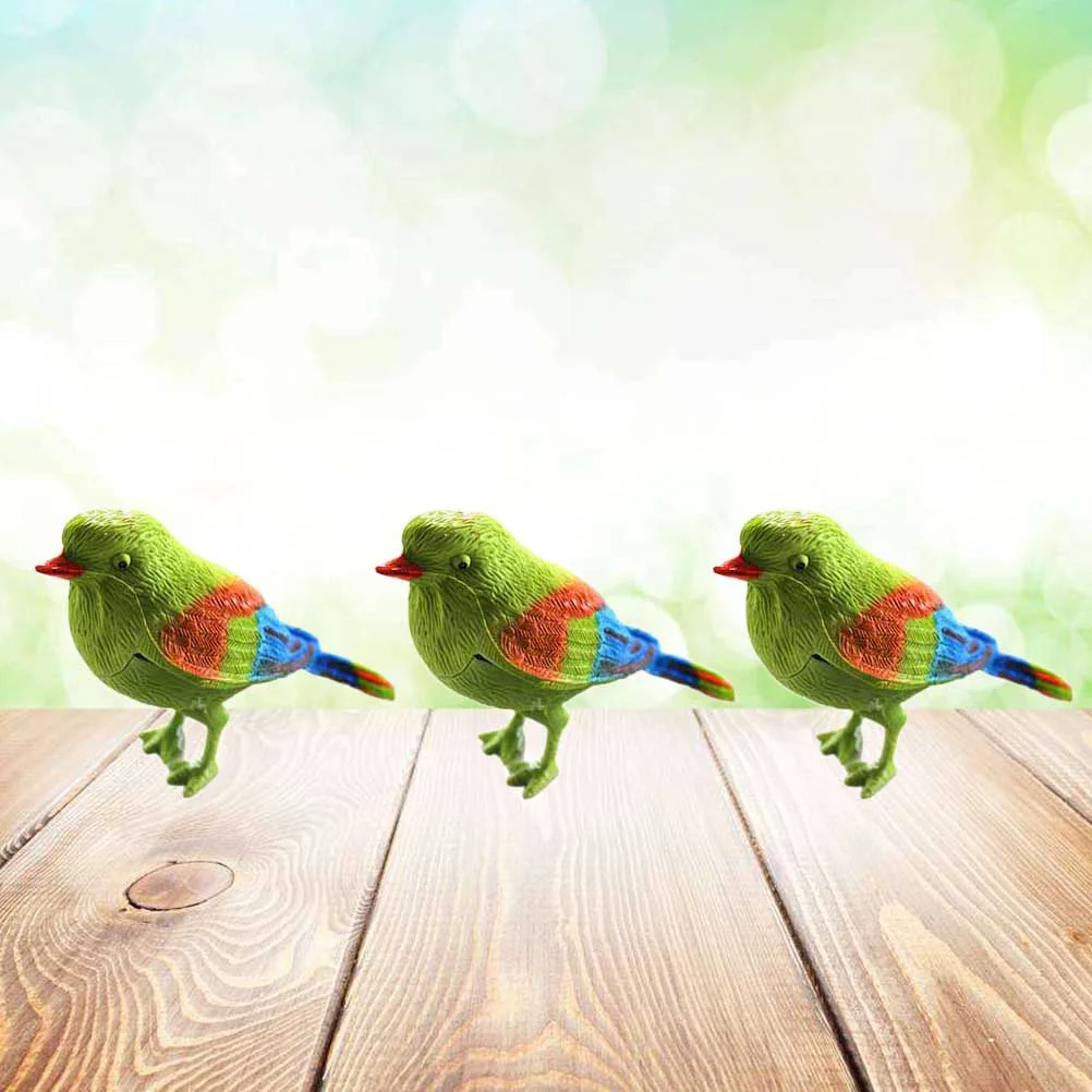 3 Pcs Voice Control Bird Toy Creative Funny Pet Sound Activated Chirping Movement Simulation Decorative