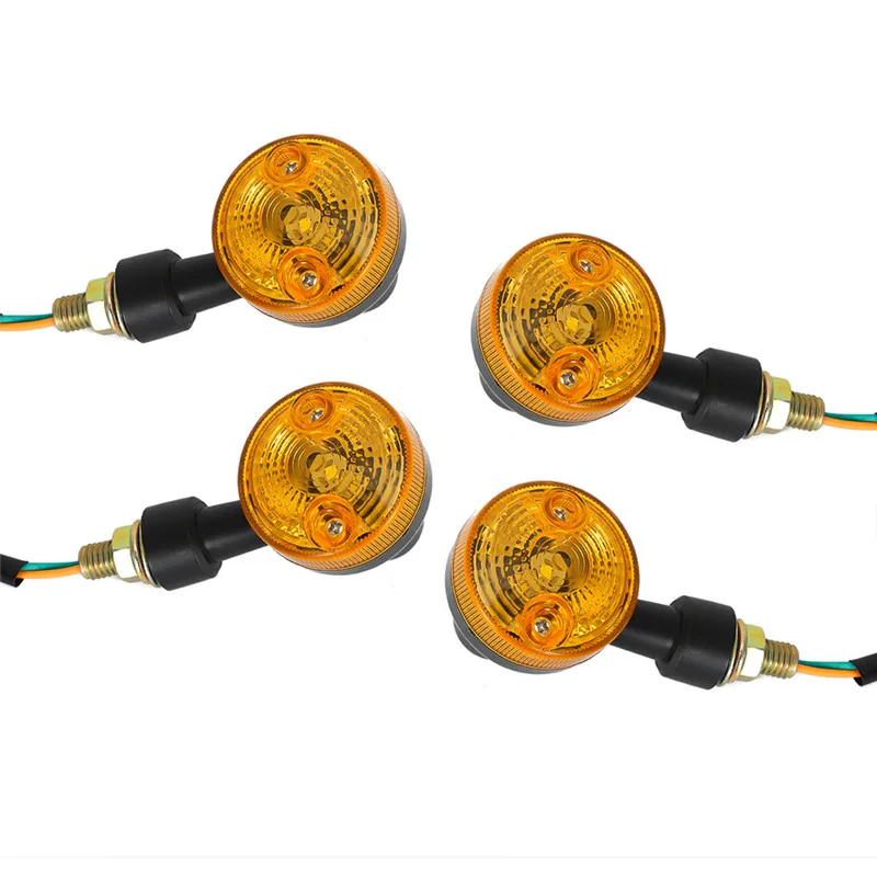 6 volt motorcycle turn signals black with amber lens 4 piece for Honda Kawasaki yamaha Suzuki bmw