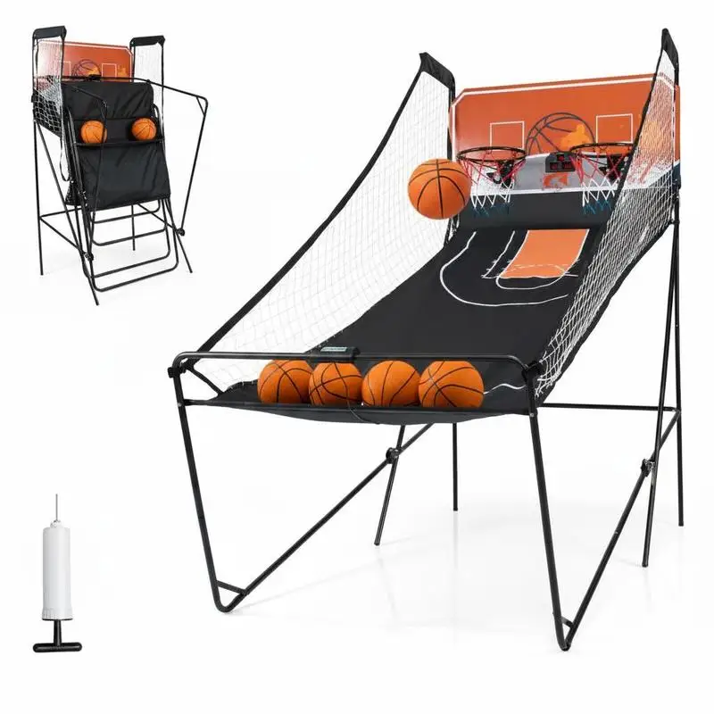 

Foldable Basketball Arcade Game Kids Basketball Hoop Machine with 8 Exciting Playing Modes
