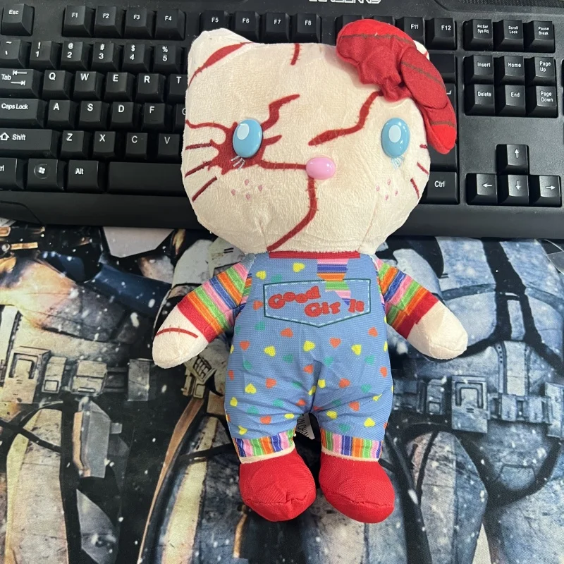 

Sanrio плюшевая кукла Hello Kitty на Хэллоуин, игрушечная фигурка, темная мрачная праздничная отделка, детский праздник, подарок на Хэллоуин