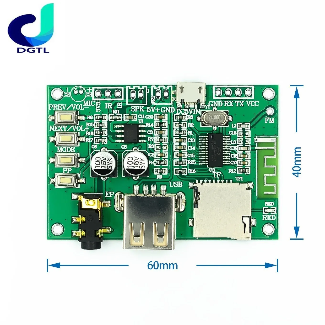BT201 Dual mode 5.0 Voor Bluetooth ontvanger module lossless audio eindversterker board auto speaker DIY hoofdtelefoon TF kaart U schijf