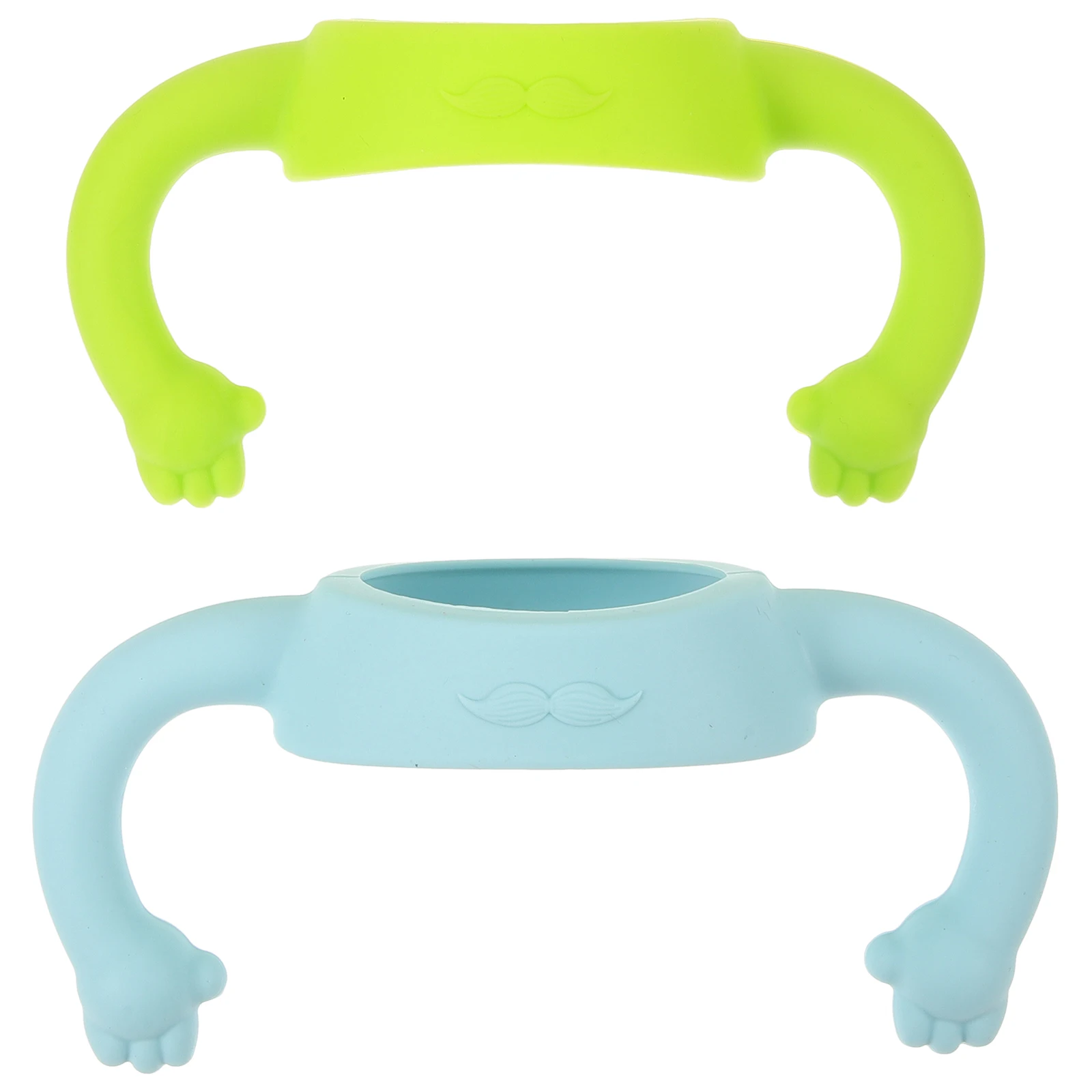 

2pcs Handles Silicone Green Blue Ergonomic Non Bottle Holder Newborn Bottle Handle Toddler Grip Anti Drop