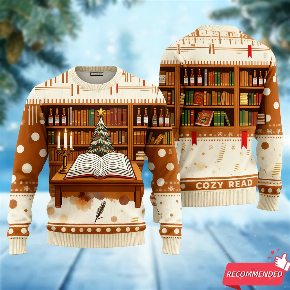 مضحك الحيوان البقرة القبيح عيد الميلاد سترة 2026 الزنجبيل رجل البيرة ثلاثية الأبعاد طباعة عيد الميلاد كوكي المرأة البلوزات البلوز للجنسين سترة #6