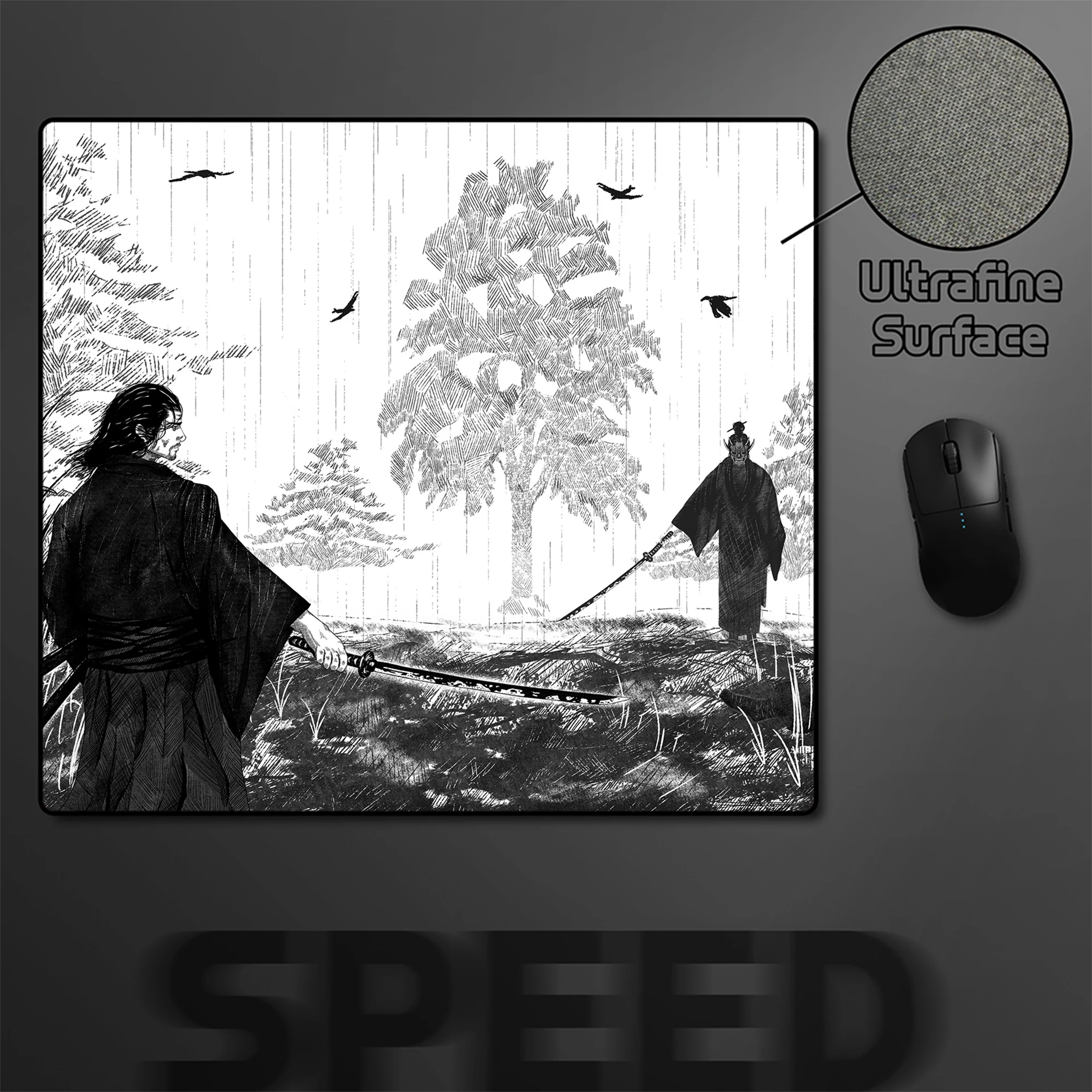 

Manga Vagabond Mouse Pad Gamer Professional Non-Slip Computer Mouse Mat 45x40CM E-Sports Gaming Mousepad Premium Balance Deskmat