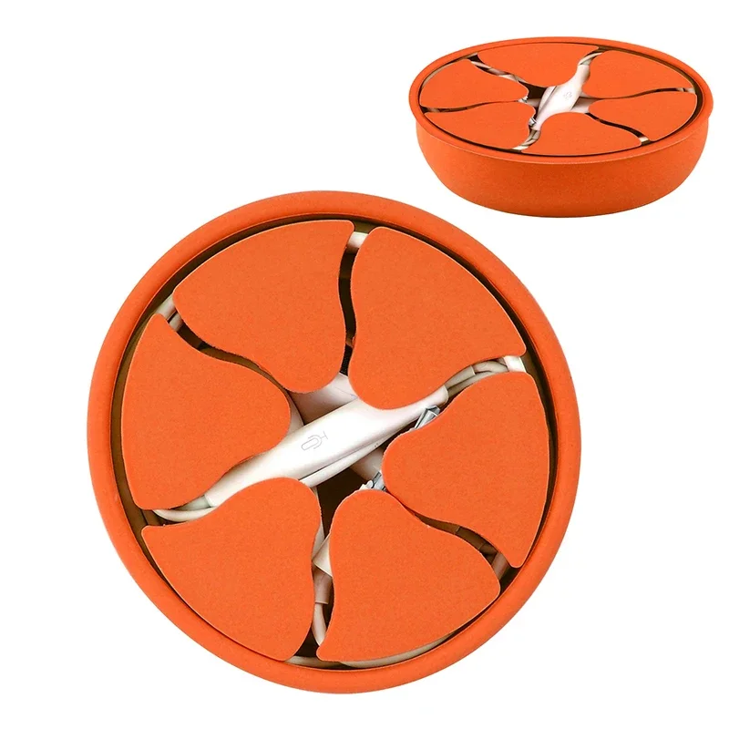 Silikon-Kabel-Organizer für Kopfhörer, digitale Kabel, tragbar, bunt, Mini-Kopfhörer-Halter, Schüsselform, Kabel, Draht, Kabelwickler