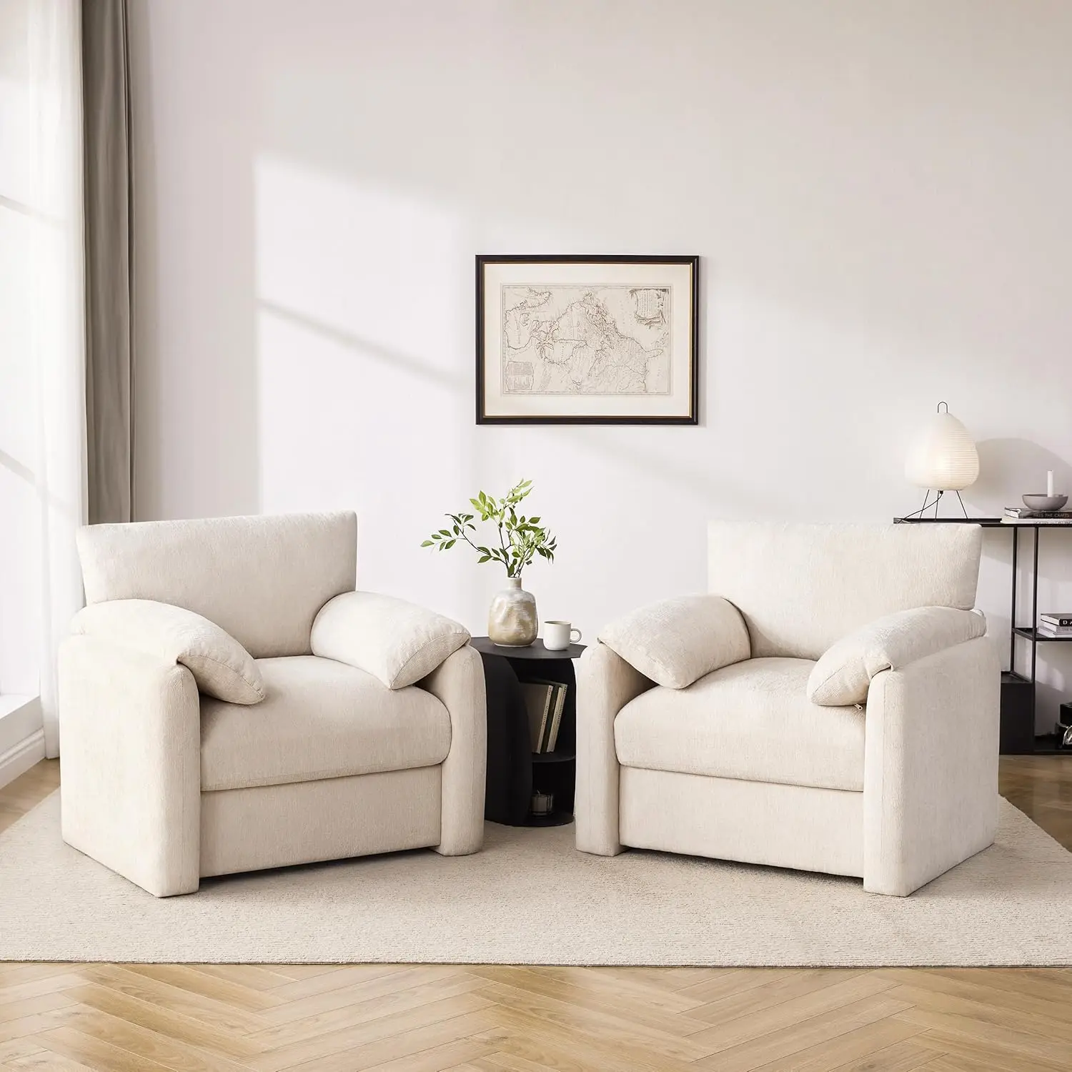 Chenille Übergroßer Sessel, 98 cm Breite Akzentstühle für Wohnzimmer & Schlafzimmer Moderner Loungesessel, Individuell Anpassbar