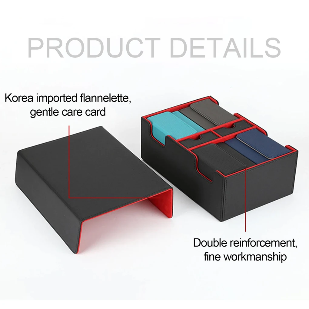 

# % коробка для карт игровой колоды из искусственной кожи, чехол для хранения коллекции, большой вместительный держатель, подарки для взрослых, черный, красный