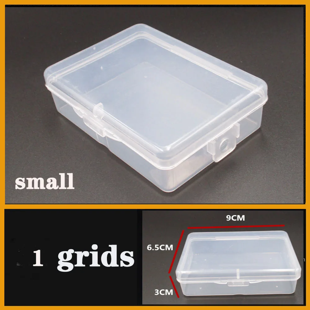 Small plastic Container 1 grid  Plastic Box Practical Adjustable Compartment bead storage case Screw Holder Case Organizer