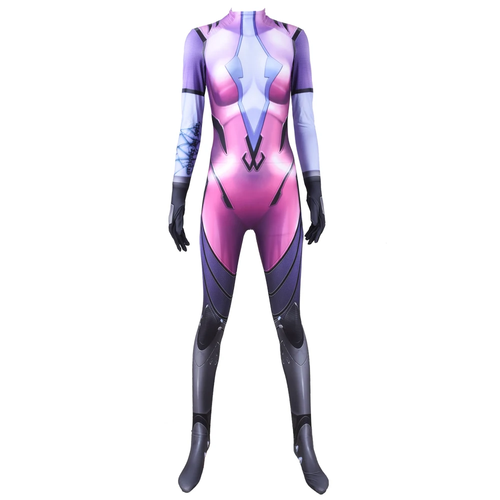 Halloween Widowmaker Cosplay Costume Women Female Girls Suit Zentai Superhero Bodysuit Adults