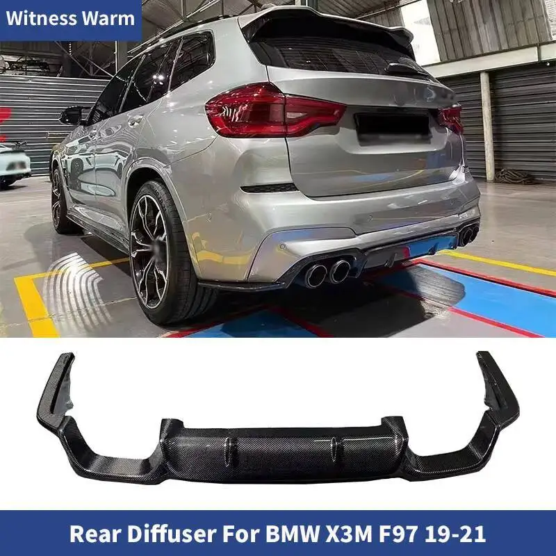 Pare-chocs arrière en fibre de carbone pour BMW, kit carrosserie tablier, diffuseur arrière, Jules Spomicrophone, X3M, F97, 2019-2021