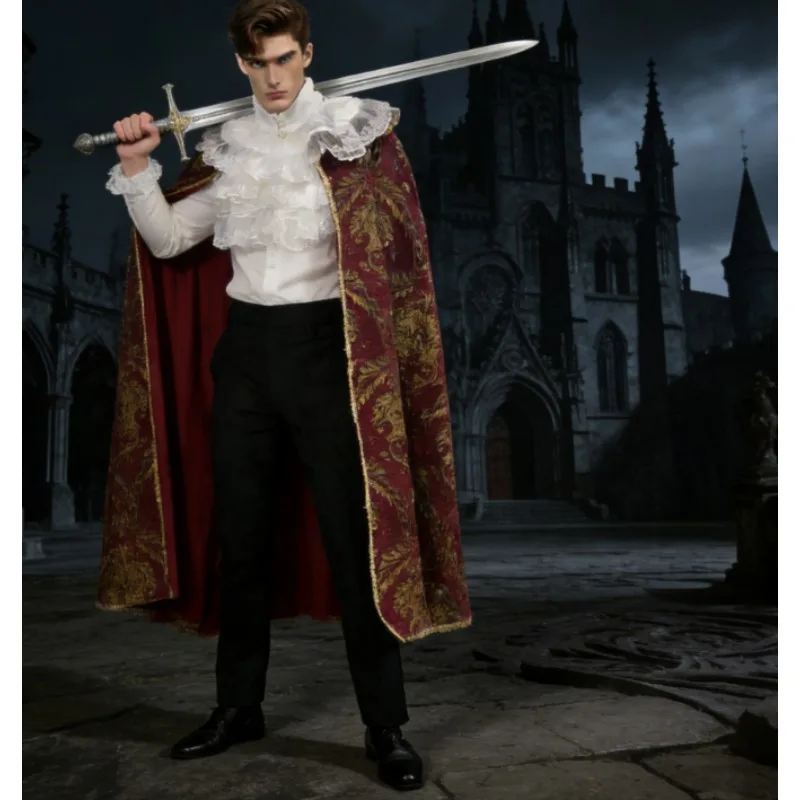 

Medieval Renaissance Noble King Cloak with Shirt Set New RenFaire Historical Cosplay Costume