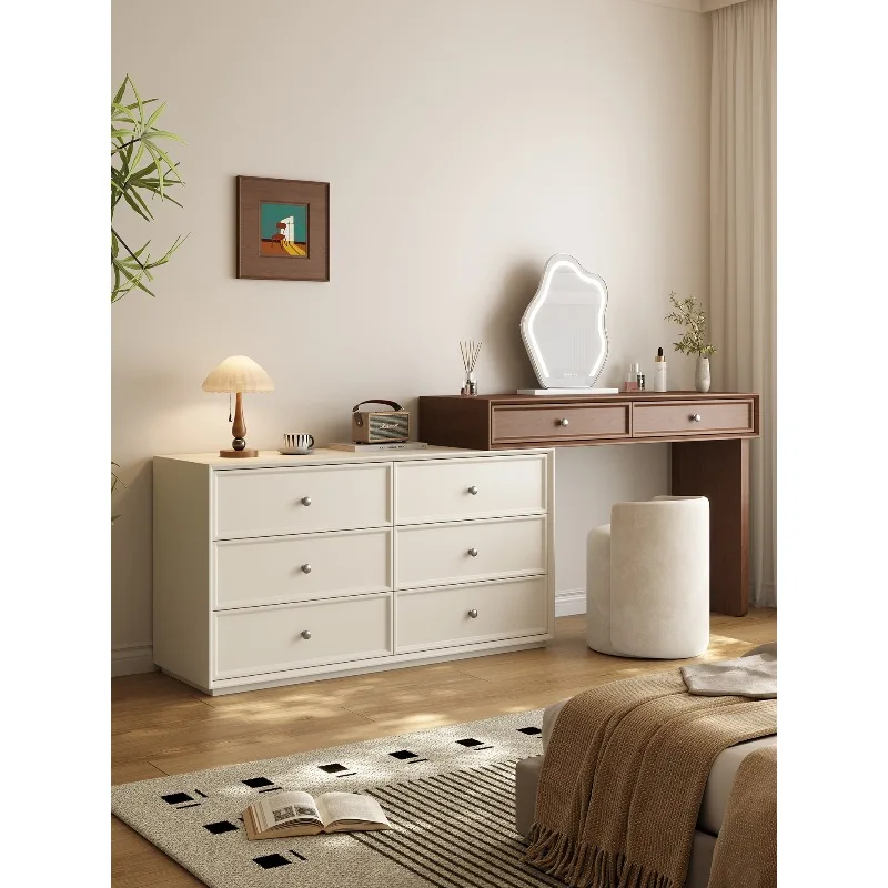 

Solid wood dresser bedroom simple modern storage cabinet bedside telescopic