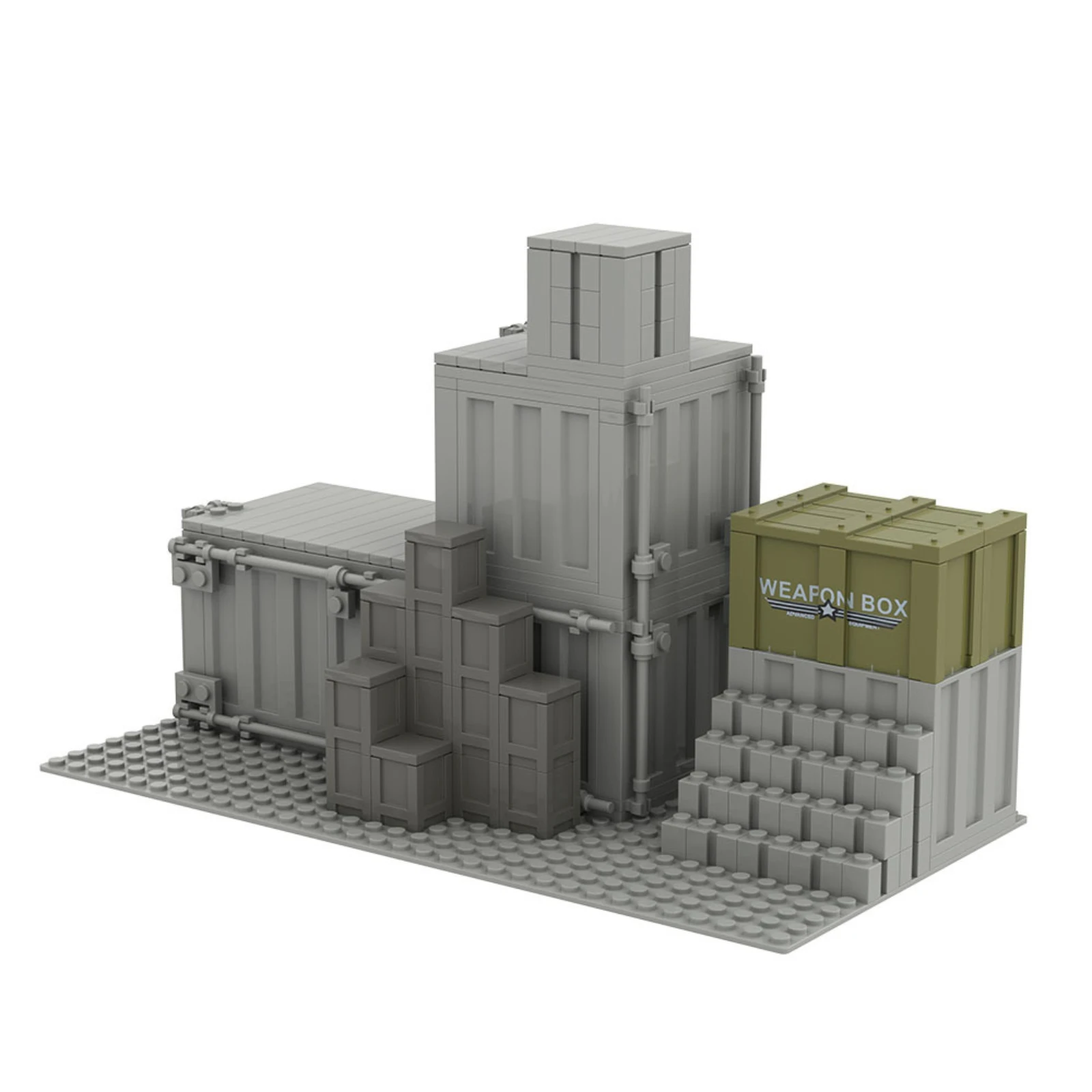 Military Base Building Blocks Set Compatible Small Particle DIY Scene Construction Toy with Transportation Warehouse Models MOC