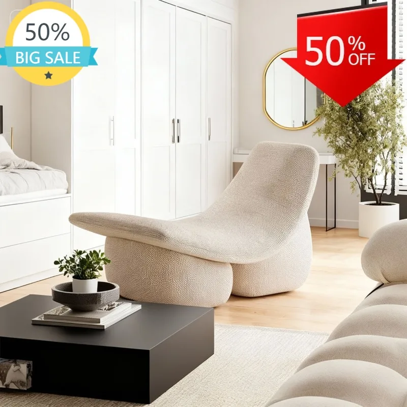 

Тканевый креативный современный диван для гостиной, однотонный, дугообразный, одиночный диван, устойчивый к коррозии, износостойкий, удобная домашняя мебель