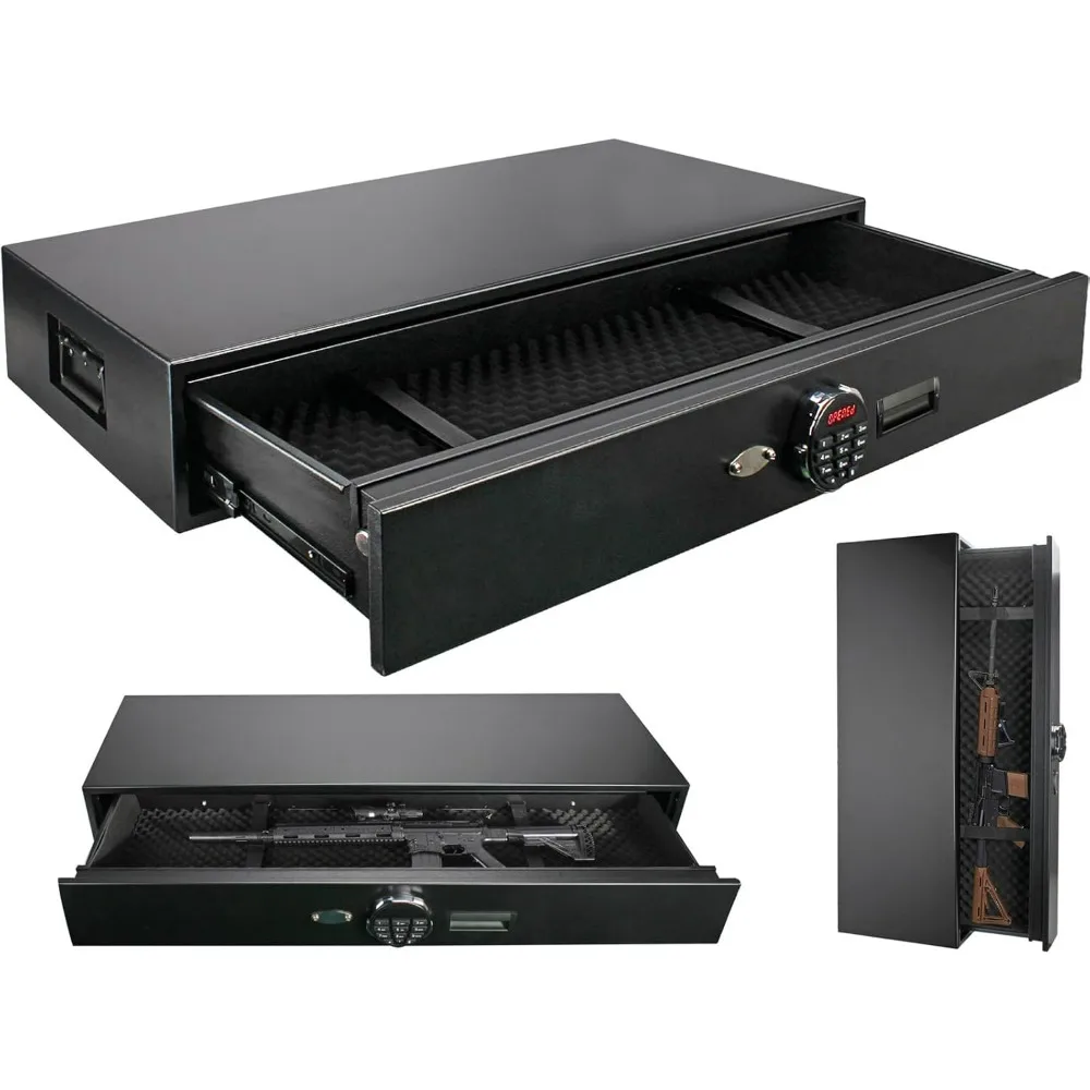 Heavy-duty Under Bed Safe, Rapid Gun Storage Safe Drawer Safe for AR Rifle Ammo Pistol Accessories for Home and Vehicle