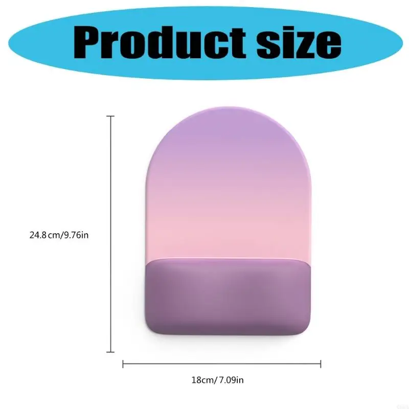 Memori busa pergelangan tangan istirahat mousepad gradien setengah lingkaran bentuk basis karet anti slip