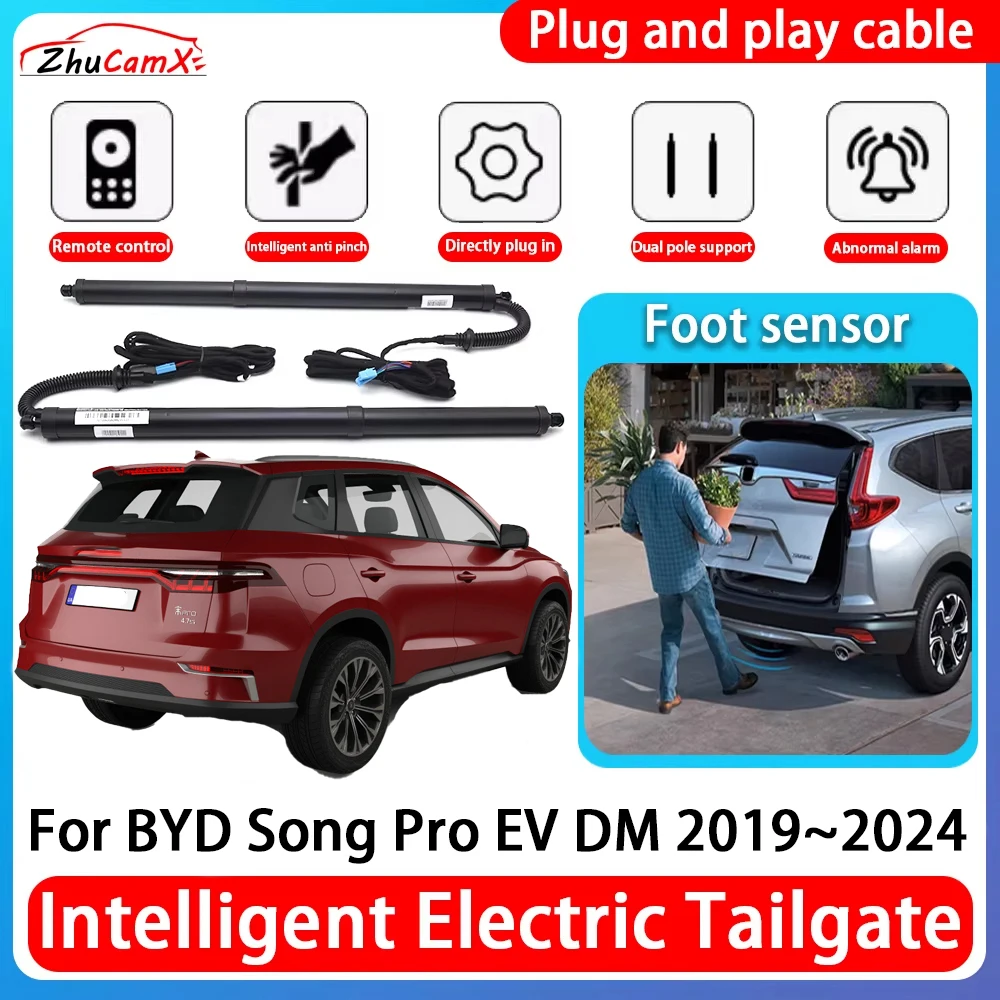 

ZhuCamX Car Power Trunk Electric Suction Tailgate Intelligent Tail Gate Lift Strut For BYD Song Pro EV DM 2019~2024