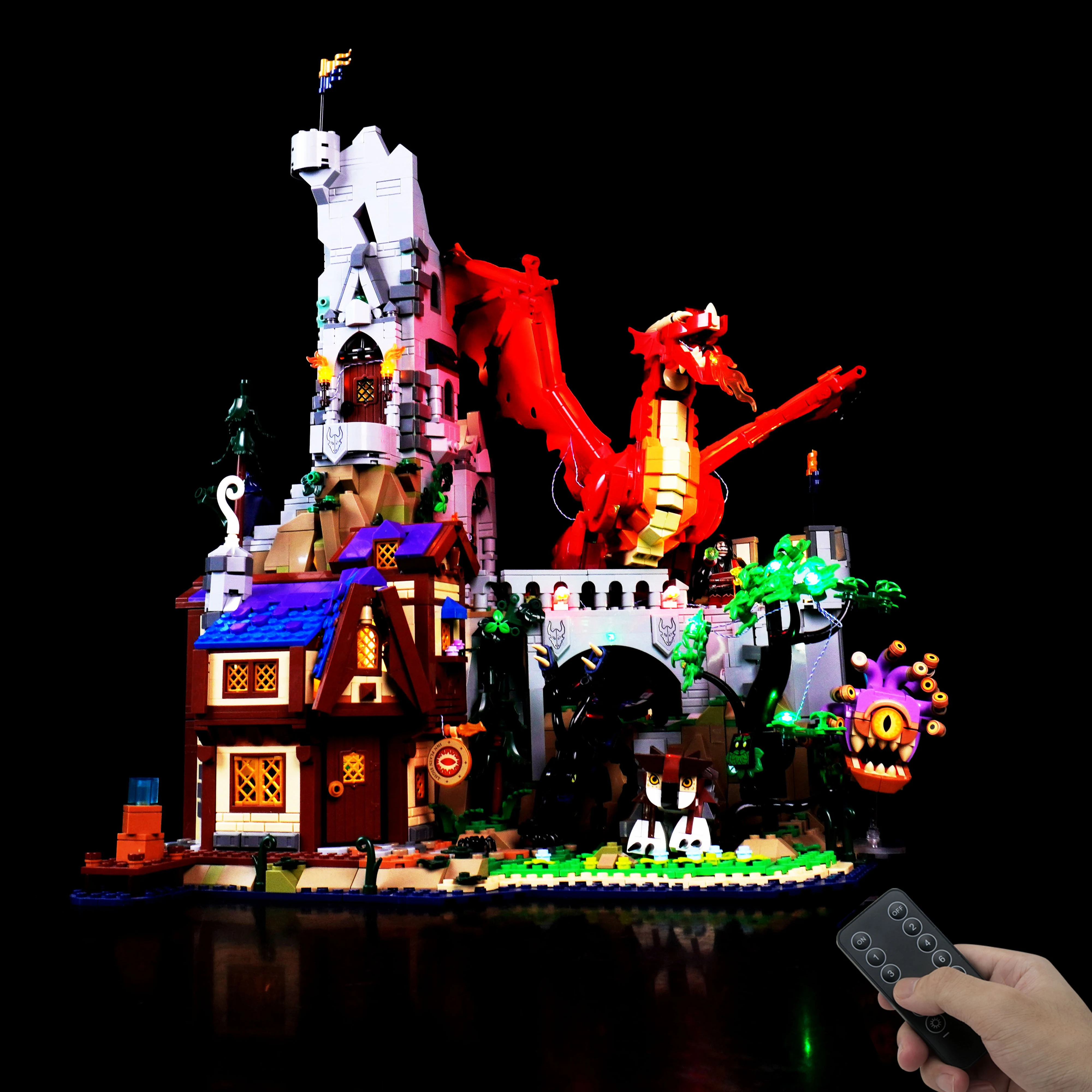 

DIY LED Light Kit Fantasy Dragon Building LED Kit Remote Light Set for 21348 Adventure Model (Lights Only)