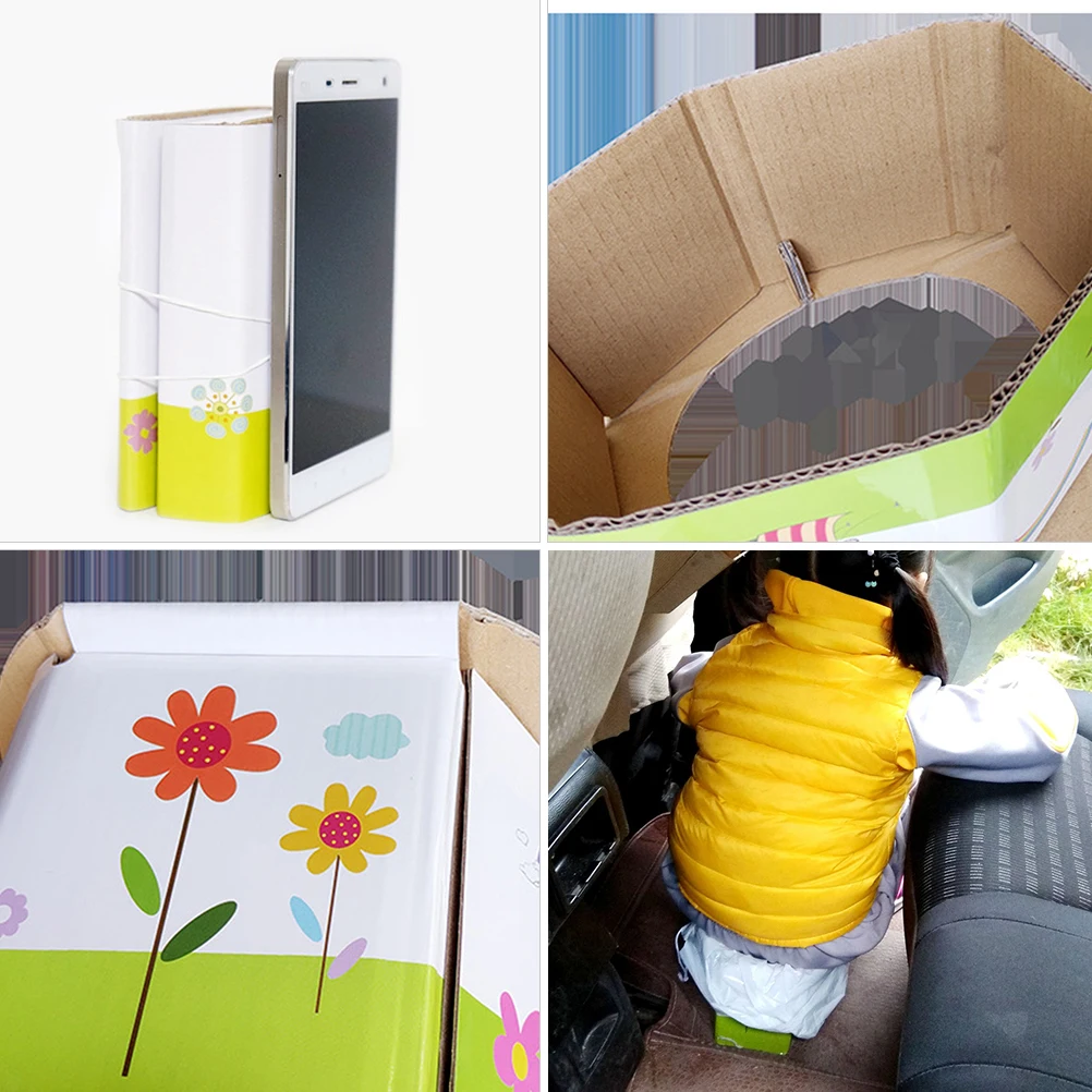

1pc Foldable Portable Potty Travel Toilet Lightweight Travel Toilet Compact Easy to Use Safe Paper Material