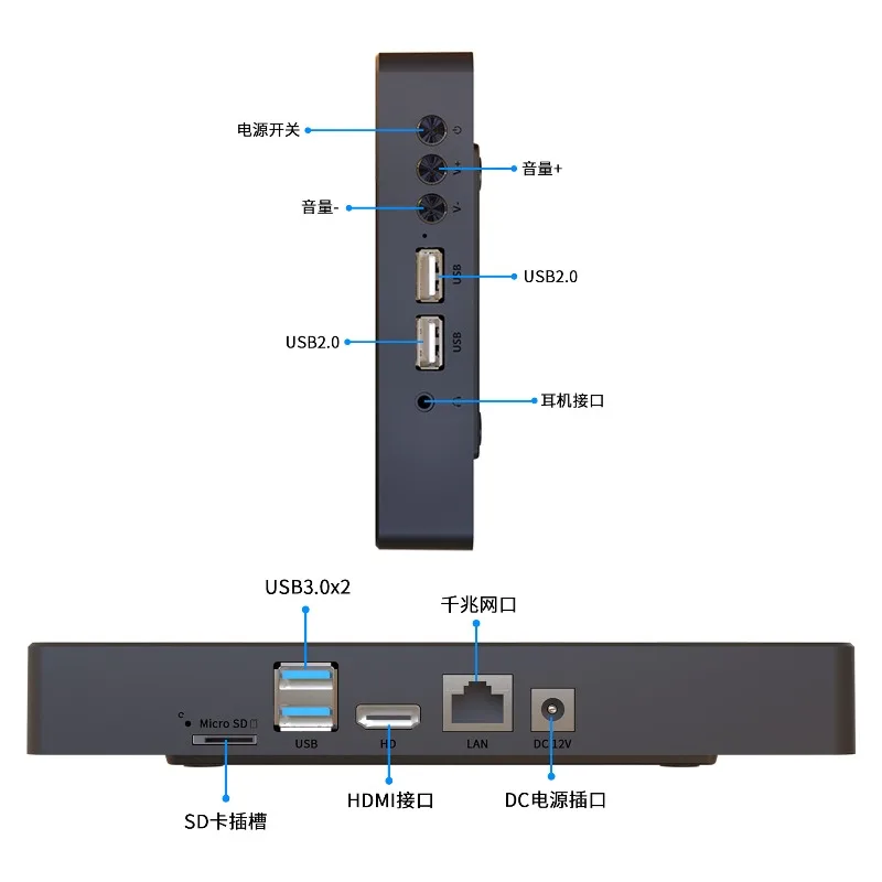Touch industrial control all-in-one machine, computer embedded advertising machine