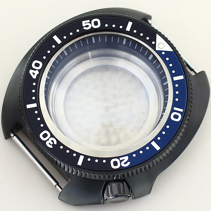 

Black 44mm Watch Case Sapphire Glass For NH35 NH36 NH34 NH38 Movement 28.5mmDial Modified Abalone Design Style With Chapter Ring