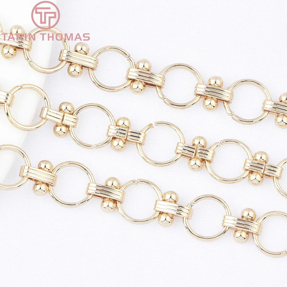 (9856) 1Meter 24K Gold Color Brass Necklace Chains Bracelet Chains High Quality DIY Jewelry Making Accessories Wholesales view 2
