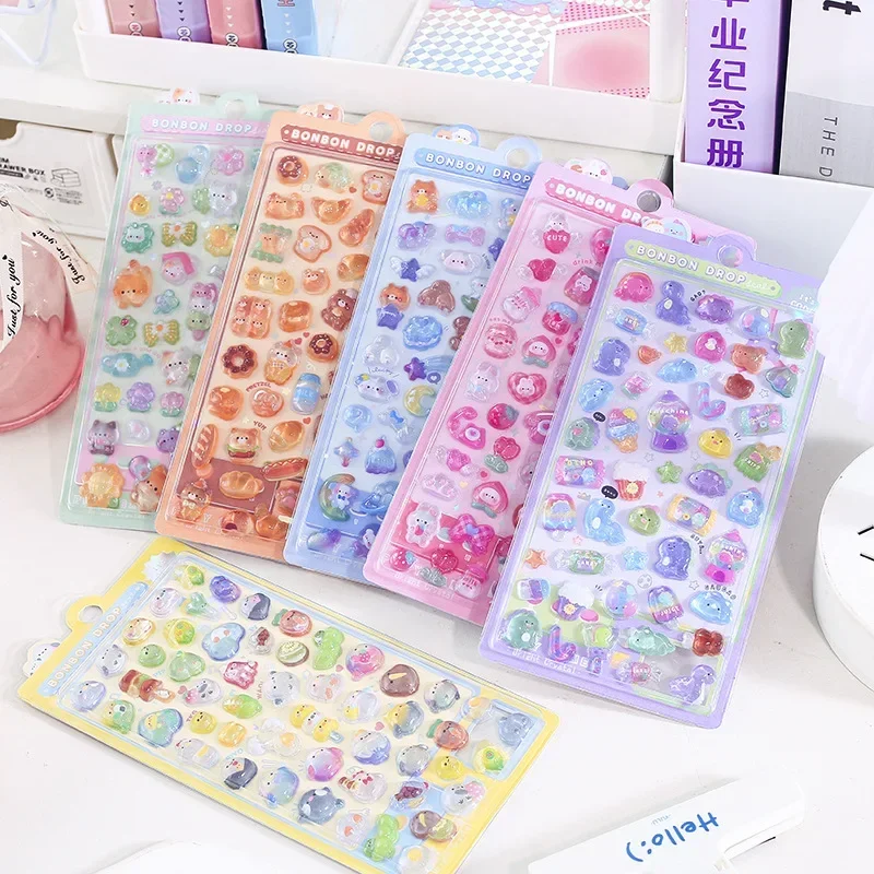 Kawaii 3D บรรเทาสติกเกอร์สติกเกอร์ DIY โทรศัพท์กระเป๋าเดินทางรถจักรยานยนต์แล็ปท็อปกระเป๋าเดินทางสติกเกอร์รูปลอกสติกเกอร์โทรศัพท์น่ารักการ์ตูนตกแต่ง