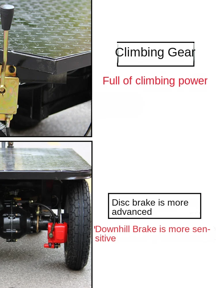 [Lithium Battery] Inverted Donkey Electric Three-Wheel Platform Trolley Climbing King Carrier