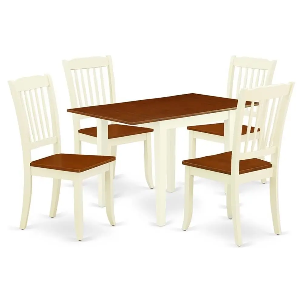 5 Piece Dining Set for 4 Rectangle Dropleaf Table & 4 Chairs 30x48 Inch, Customized
